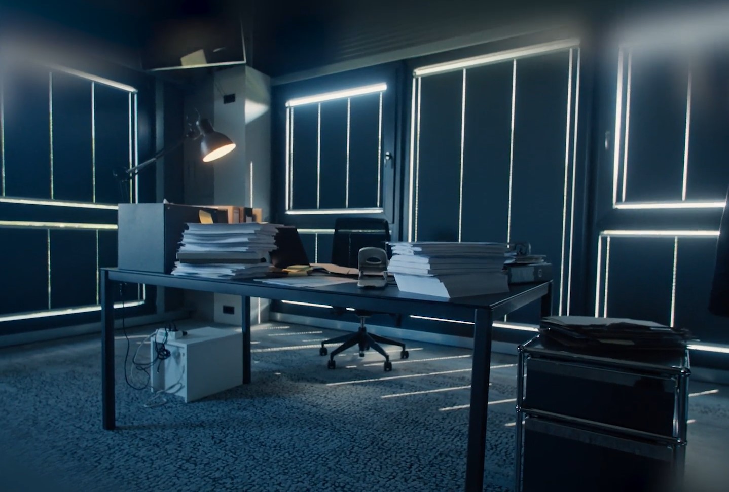 Ausstattung und Requisite Werbung "Datev – Fleur Ami", Ansicht eines futuristischen Arbeitszimmers